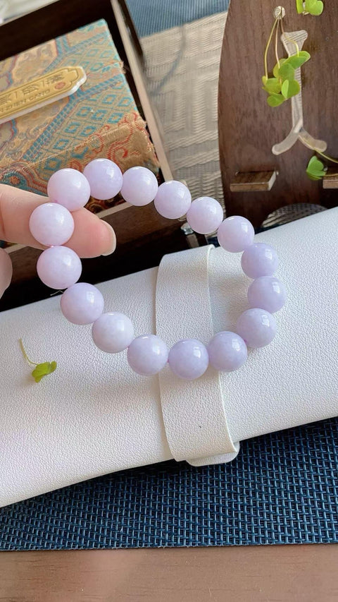 Gelang giok alami, material tambang lama, warna ungu yang indah, sangat menawan, terutama cocok untuk dipakai di musim panas, melambangkan keberuntungan, diameter 12mm, termasuk ongkos kirim dan pajak.