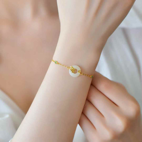 5843-2#s925 Gelang Cincin Perdamaian Batu Giok Hetian Bertatahkan Perak. Batu lepas: 12*12mm. Termasuk ongkos kirim dan pajak.