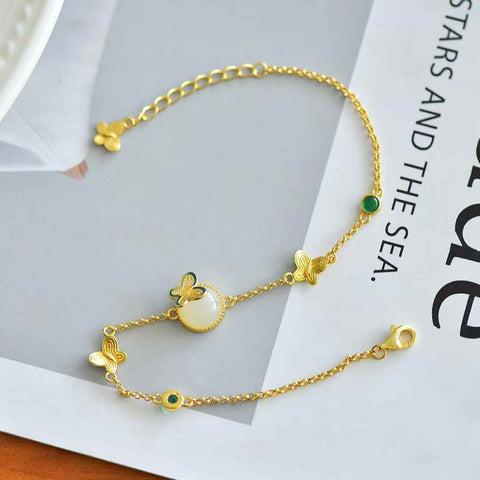 【Nama】Gelang Kupu-kupu Giok Hetian Bertatahkan Perak S925  【Nomor Barang】6085-2#  【Spesifikasi】Batu kasar: 8*8 cm (Termasuk ongkos kirim dan pajak)