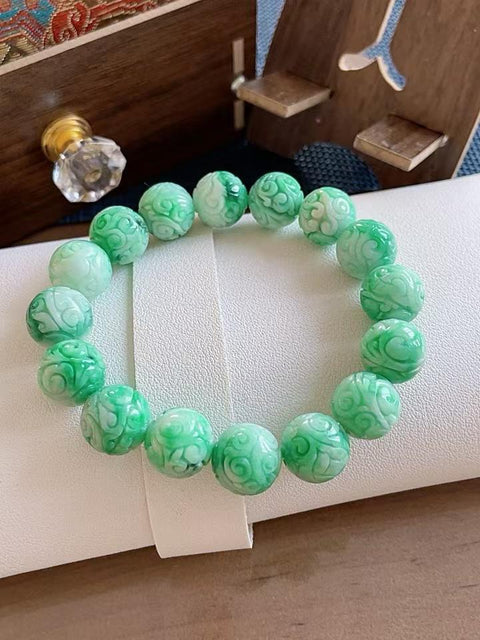 Gelang giok alami, terbuat dari material tambang lama, dengan tekstur halus dan hangat, ukiran yang indah, dan hasil akhir yang sangat menawan. Nilai yang sangat baik untuk uang Anda. Ukuran 1,2m. Termasuk ongkos kirim dan pajak.