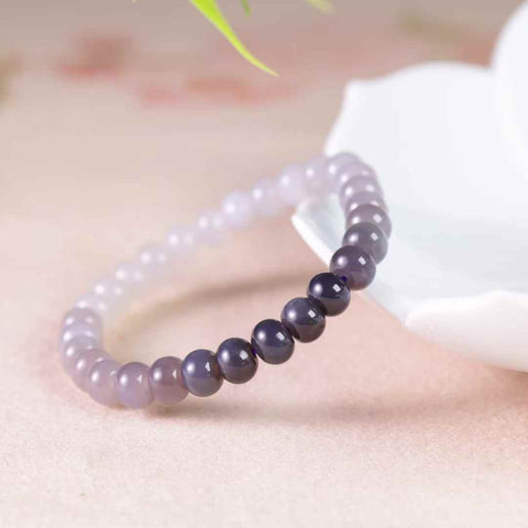 6321# Gelang manik-manik abacus giok Hetian ungu keabu-abuan bertatahkan perak S925 (batu lepas): 6*8 cm, termasuk ongkos kirim dan pajak.