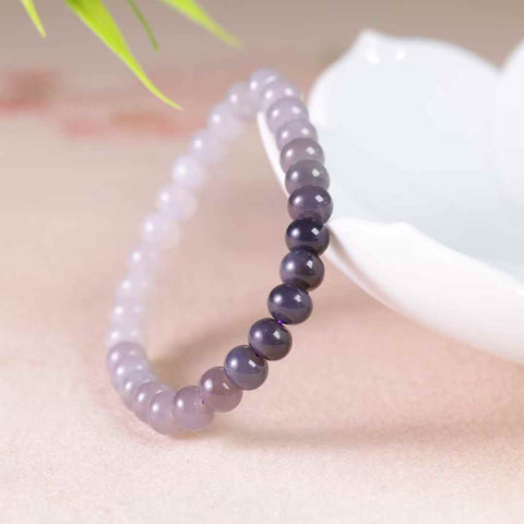 6321# Gelang manik-manik abacus giok Hetian ungu keabu-abuan bertatahkan perak S925 (batu lepas): 6*8 cm, termasuk ongkos kirim dan pajak.
