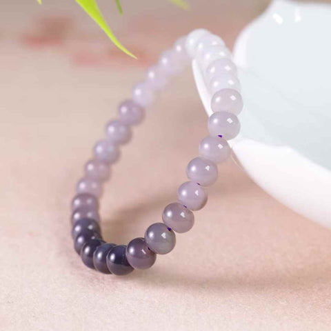 6321# Gelang manik-manik abacus giok Hetian ungu keabu-abuan bertatahkan perak S925 (batu lepas): 6*8 cm, termasuk ongkos kirim dan pajak.