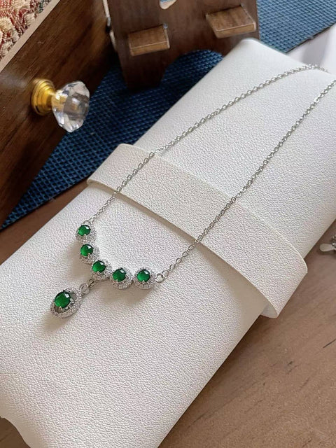 Kalung tulang selangka giok alami, material tambang lama, ukuran 0,4, termasuk ongkos kirim dan pajak.