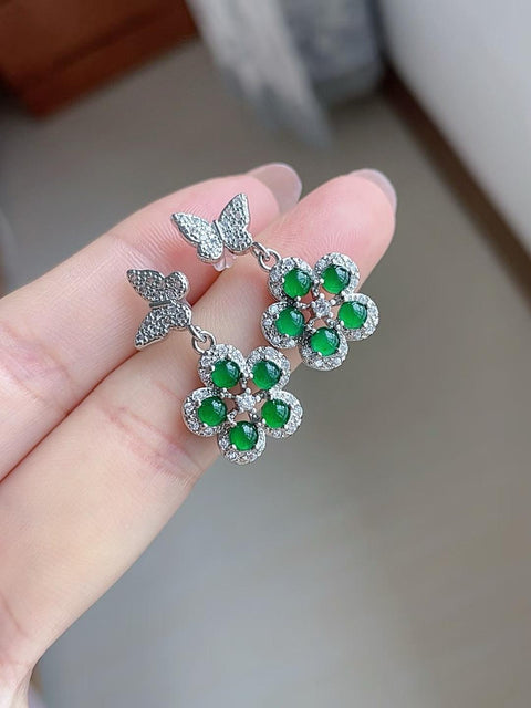 Anting-anting giok alami, material tambang lama, baru, 188mm, tekstur halus dan lembut, tembus pandang yang sangat baik, warna hijau cerah, sudah termasuk ongkos kirim dan pajak.