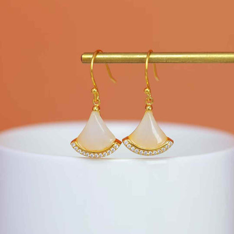 8506#s925 Anting Mini Giok Hetian Bertatahkan Perak (Batu Lepas: 10*10 mm) Termasuk ongkos kirim dan pajak.