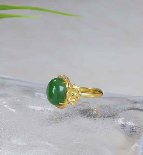 11241-2# Cincin perak sterling S925 bertatahkan giok Hetian (batu lepas): 10*12 mm, termasuk ongkos kirim dan pajak.