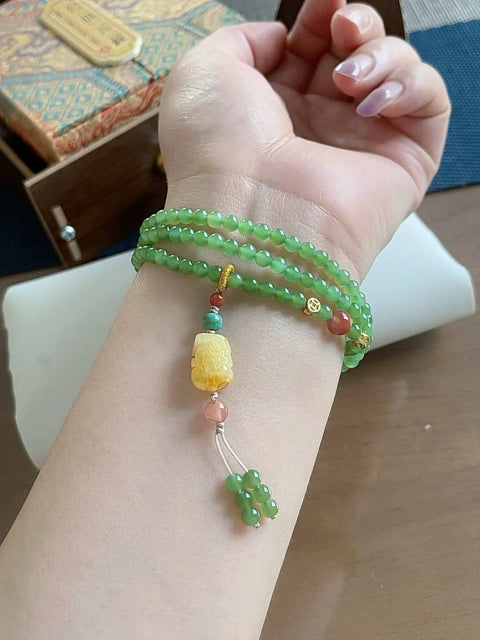 Gelang giok nefrit alami, material tambang lama, ukuran 0,4, termasuk ongkos kirim dan pajak.