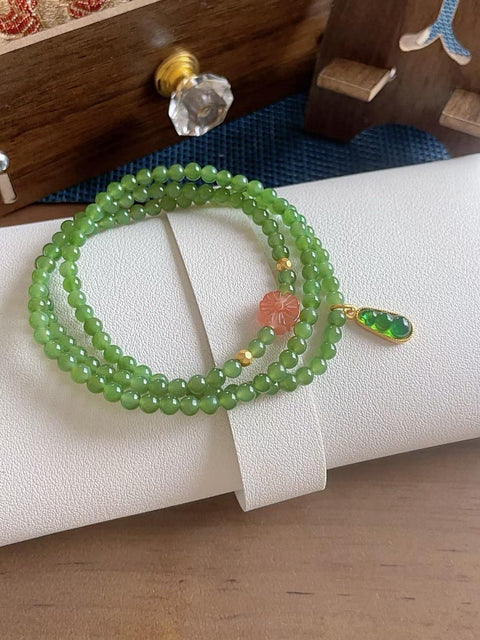 Gelang giok nefrit alami, material tambang lama, ukuran 0,4, termasuk ongkos kirim dan pajak.