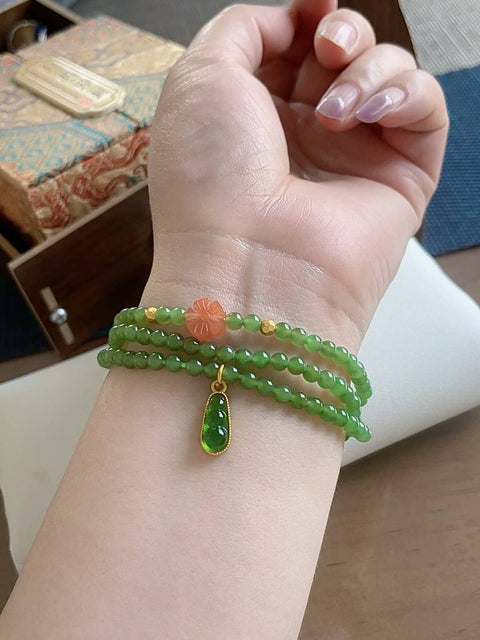 Gelang giok nefrit alami, material tambang lama, ukuran 0,4, termasuk ongkos kirim dan pajak.