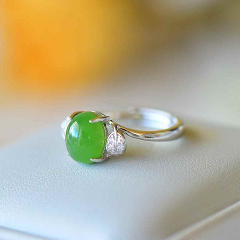 11139#s925 Cincin Fashion Giok Hetian Bertatahkan Perak. Batu permata: 7×9 cm (termasuk ongkos kirim dan pajak).