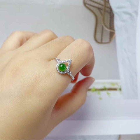 11262#s925 Cincin Giok Hetian Bertatahkan Perak (batu lepas: 5*5), termasuk ongkos kirim dan pajak.