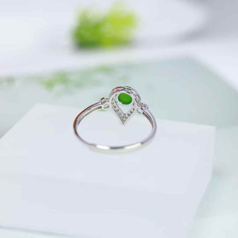 11262#s925 Cincin Giok Hetian Bertatahkan Perak (batu lepas: 5*5), termasuk ongkos kirim dan pajak.