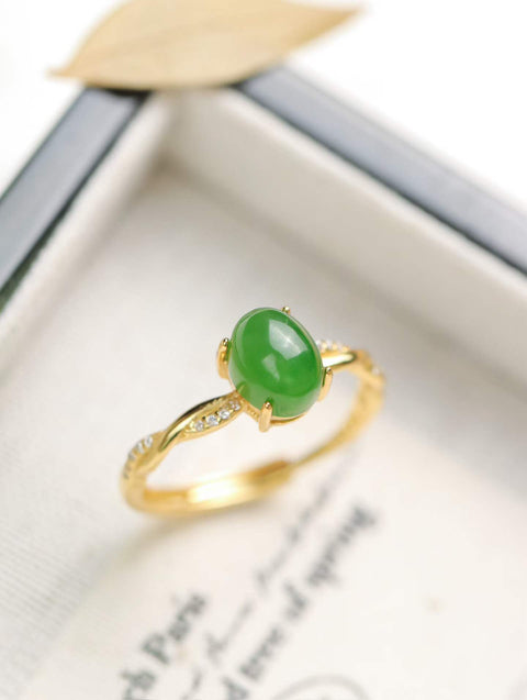 Cincin giok alami dari perak sterling 925, ukuran 6*8mm. Harga sudah termasuk ongkos kirim dan pajak.