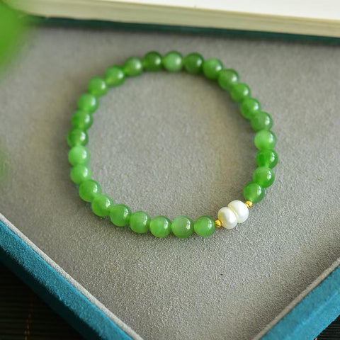 22149# Gelang Batu Permata Multi-Gemstone Giok Hetian "Jubah Hijau", 6mm, termasuk ongkos kirim dan pajak.