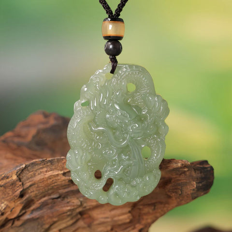 16079# Liontin Naga Giok Hetian Indah dari Qinghai - Membawa Keberuntungan dan Keagungan, Warisan Budaya dan Simbolisme Spiritual 36*50 mm (Termasuk ongkos kirim dan pajak)
