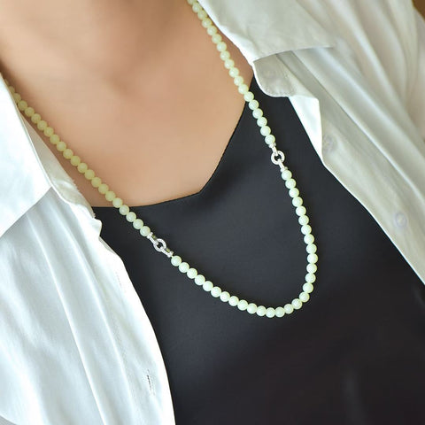 2922# Set kalung giok kuning Hetian Xinjiang, 6mm, 108 butir, termasuk ongkos kirim dan pajak.