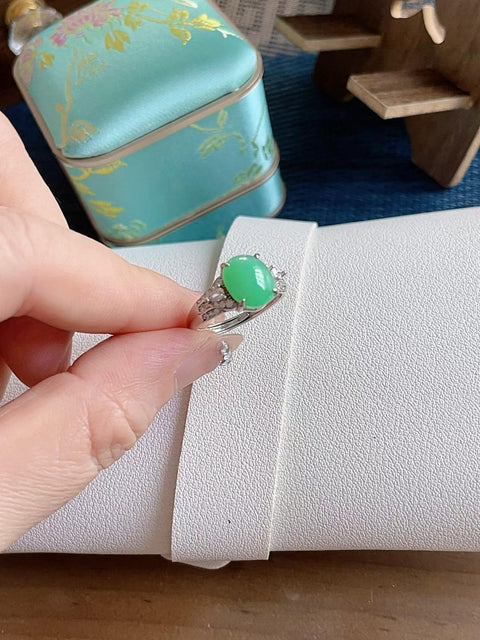 Cincin giok alami 💍 Bahan tambang kuno, tekstur halus dan hangat, tembus cahaya yang sangat baik, indah dan bergaya, dipasang pada perak 925, batu giok 1,0 mm, termasuk ongkos kirim dan pajak.