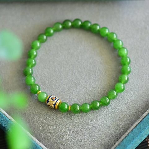 3183# Gelang Giok Hetian (Giok Negatif) + Manik Dzi Perak S925 Satu Untai, Perak S925 6mm, Tercerahkan & Bijaksana, Termasuk ongkos kirim dan pajak.