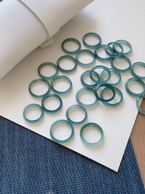 Cincin giok alami, material tambang kuno, tekstur halus dan hangat, tembus cahaya yang sangat baik, warna biru yang indah, ukuran: 14mm hingga 19,4mm, termasuk ongkos kirim dan pajak, nomor barang 202609161322
