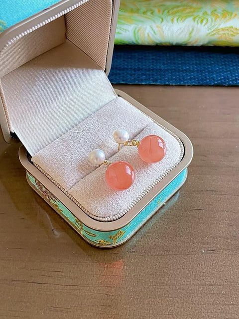 Anting-anting Batu Akik Merah Selatan Alami, tembus pandang yang sangat baik, tersedia dalam warna terang dan gelap, ukuran 10mm, termasuk ongkos kirim dan pajak.