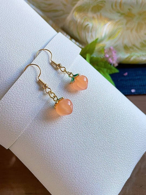 Anting-anting dari sumber garam alami, kilau yang sangat bagus, warna merah muda terang, merah muda lembut yang sangat halus, ukuran 8mm, termasuk ongkos kirim dan pajak.