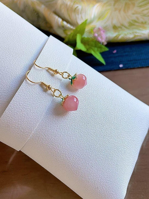 Anting-anting dari sumber garam alami, kilau yang sangat bagus, warna merah muda terang, merah muda lembut yang sangat halus, ukuran 8mm, termasuk ongkos kirim dan pajak.