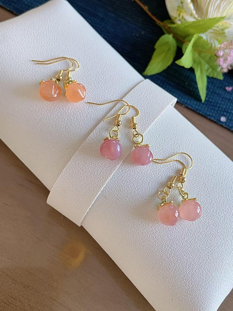 Anting-anting dari sumber garam alami, kilau yang sangat bagus, warna merah muda terang, merah muda lembut yang sangat halus, ukuran 8mm, termasuk ongkos kirim dan pajak.