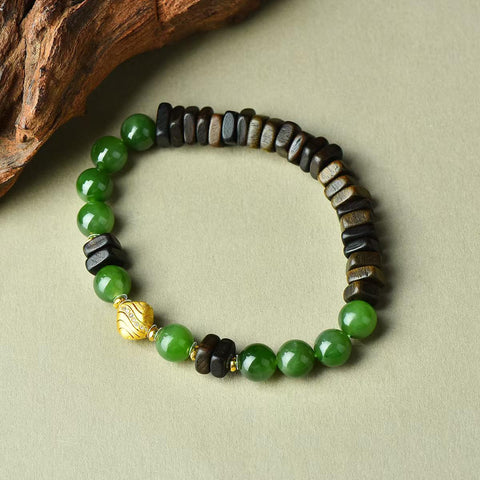 3413# Giok Hetian dipadukan dengan gelang kubus perak S925 8mm. Termasuk ongkos kirim dan pajak.