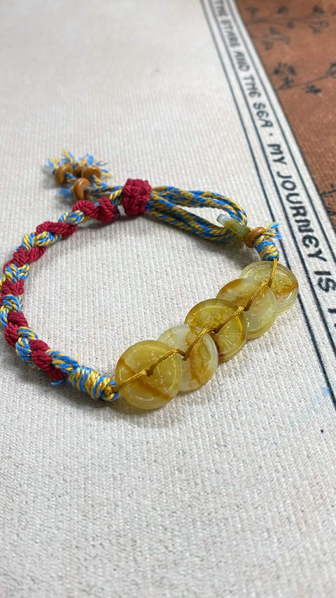 Gelang Panchan: Gelang Lima Koin Kaisar Giok Xiuyan yang Indah untuk keberuntungan, keselamatan, dan kekayaan. Cocok untuk pria dan wanita. Ukuran: 14mm. Harga sudah termasuk ongkos kirim dan pajak.