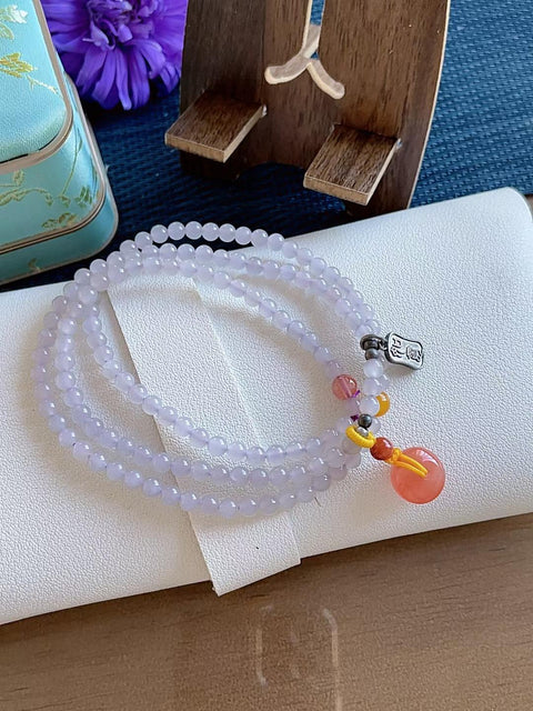 Gelang giok ungu keabu-abuan Hetian, terbuat dari material tambang lama, dipadukan dengan amber dan akik merah, ukuran 0,4, termasuk ongkos kirim dan pajak.