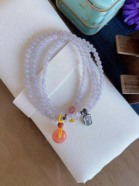 Gelang giok ungu keabu-abuan Hetian, terbuat dari material tambang lama, dipadukan dengan amber dan akik merah, ukuran 0,4, termasuk ongkos kirim dan pajak.