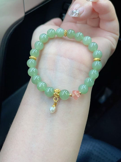 Gelang giok Hetian alami, terbuat dari material tambang lama, tembus pandang yang sangat baik, warna lembut, klasik dan serbaguna, diameter 8mm, termasuk ongkos kirim dan pajak.