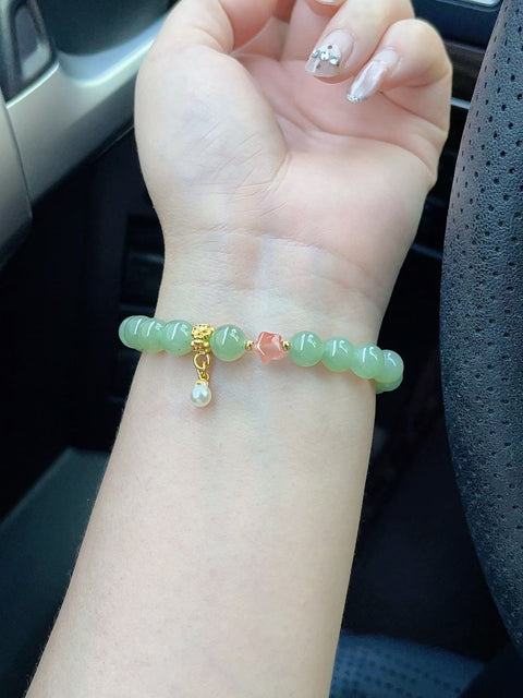 Gelang giok Hetian alami, terbuat dari material tambang lama, tembus pandang yang sangat baik, warna lembut, klasik dan serbaguna, diameter 8mm, termasuk ongkos kirim dan pajak.