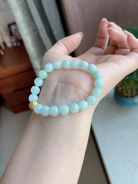 Gelang giok alami, material tambang lama, tembus pandang yang sangat baik, diameter 8mm, termasuk ongkos kirim dan pajak.