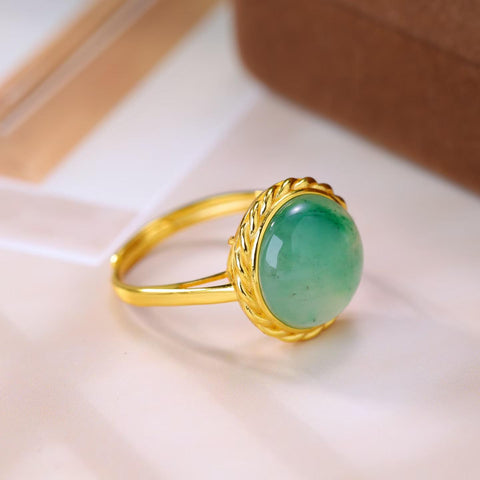 F61063-2# Cincin perak sterling 925 dengan desain filigran bulat berbentuk drum yang dihiasi giok Afrika. Gaya baru, desain unik, pengerjaan yang indah. Ukuran: 12*12 mm. Harga sudah termasuk ongkos kirim dan pajak.
