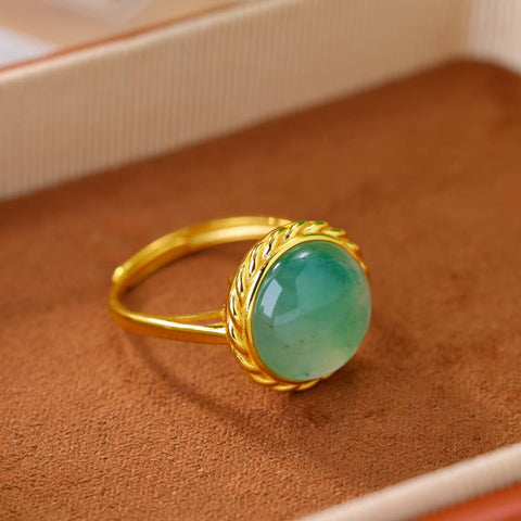 F61063-2# Cincin perak sterling 925 dengan desain filigran bulat berbentuk drum yang dihiasi giok Afrika. Gaya baru, desain unik, pengerjaan yang indah. Ukuran: 12*12 mm. Harga sudah termasuk ongkos kirim dan pajak.