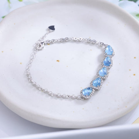 Gelang Labu Lima Berkat Aquamarine Perak Sterling S925 (5 x 7) J14010# Termasuk ongkos kirim dan pajak.