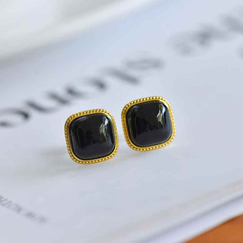 【Nama】Anting Stud Persegi Perak Sterling S925 Bertatahkan Giok Hetian  【Nomor Barang】8821-2# 【Spesifikasi】Batu Mentah: 10×10 cm Termasuk ongkos kirim dan pajak