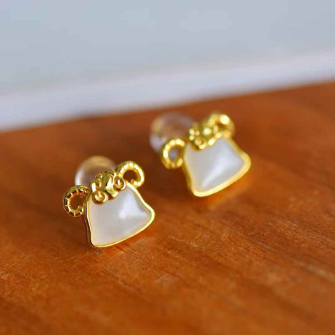 8859-2#s925 Anting Domba Giok Hetian Bertatahkan Perak (Batu Lepas): 6×8 cm, termasuk ongkos kirim dan pajak.