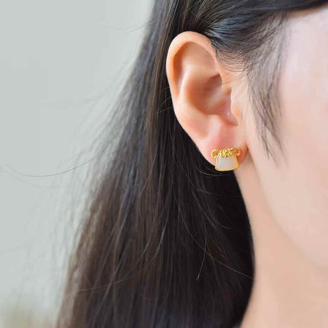 8859-2#s925 Anting Domba Giok Hetian Bertatahkan Perak (Batu Lepas): 6×8 cm, termasuk ongkos kirim dan pajak.