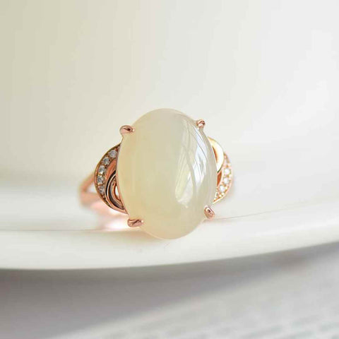 1338-1#S925 Cincin Cabochon Giok Hetian Bertatahkan Perak (Batu Mentah: 12*16 cm) Termasuk ongkos kirim dan pajak.