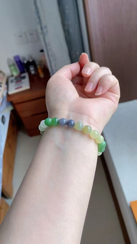 Gelang giok Hetian alami, terbuat dari material tambang lama, dengan tekstur yang halus dan hangat, warna permen yang indah, pilihan terbaik untuk musim panas, diameter 8mm, termasuk ongkos kirim dan pajak.