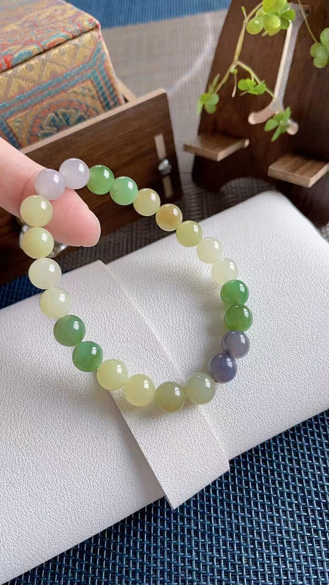 Gelang giok Hetian alami, terbuat dari material tambang lama, dengan tekstur yang halus dan hangat, warna permen yang indah, pilihan terbaik untuk musim panas, diameter 8mm, termasuk ongkos kirim dan pajak.
