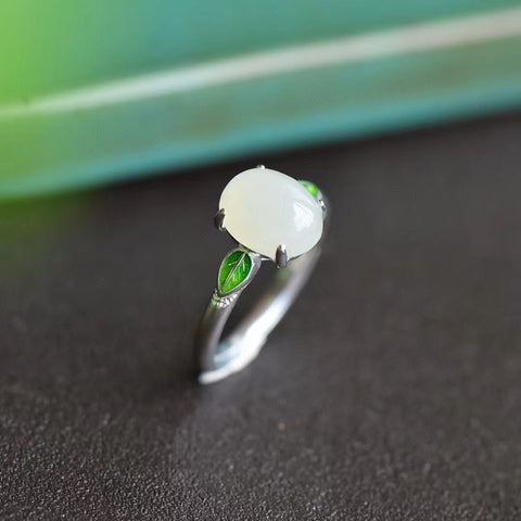 9039-Cincin Giok Hetian Alami dari Perak 925. Gaya yang indah. Jumlah Sudah termasuk pajak pengiriman.