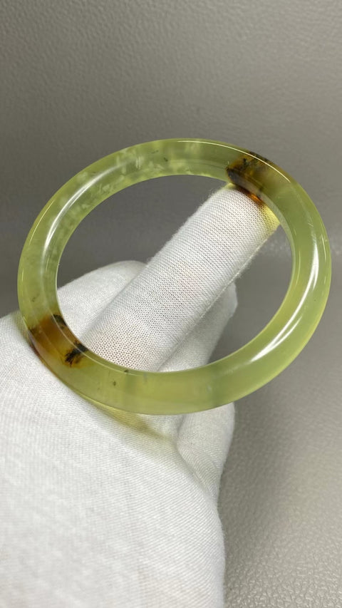 Gelang Giok Bunga Giok Cui Giok Alami Ukuran 59-61mm Ukuran 60.3mm Lebar Sisi 11mm Giok terjadi secara alami Pola acak termasuk pajak pengiriman