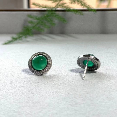 Anting Kalsedon dan Batu Akik 925 Gaya Tatahan Perak yang Chic, Segar dan Elegan Termasuk Ongkos Kirim dan Pajak