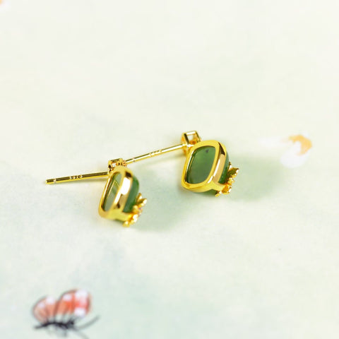 Anting Perak S925 dengan Enamel dan Batu Giok Hetian Motif Bung 17278# / 17278-2# [Spesifikasi] 8×8 / 8×8. Gratis ongkir dan pajak.