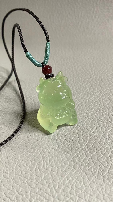 Liontin Lembu Giok Cui Giok Alami Ukuran 29 * 20.8mm Giok baik-baik saja dan hangat, gaya yang indah, sudah termasuk pajak pengiriman.