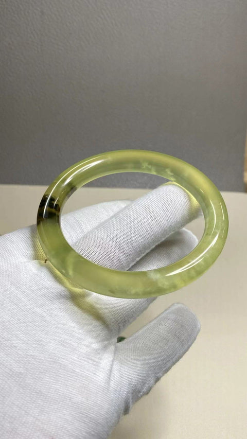 Gelang Selada Air Giok Cui Giok Alami Ukuran 57-59mm Ukuran 58.1mm Lebar Sisi 10mm Giok ini semuanya muncul secara alami Pola-polanya acak Termasuk ongkos kirim dan pajak.